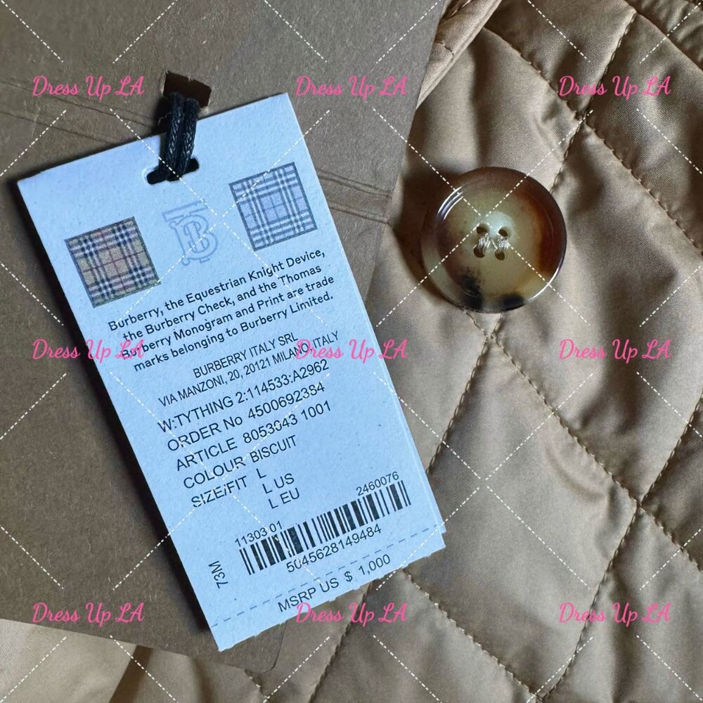NWT Burberry Tything Diamond Quilted Long Jacket - Picture 5 of 8